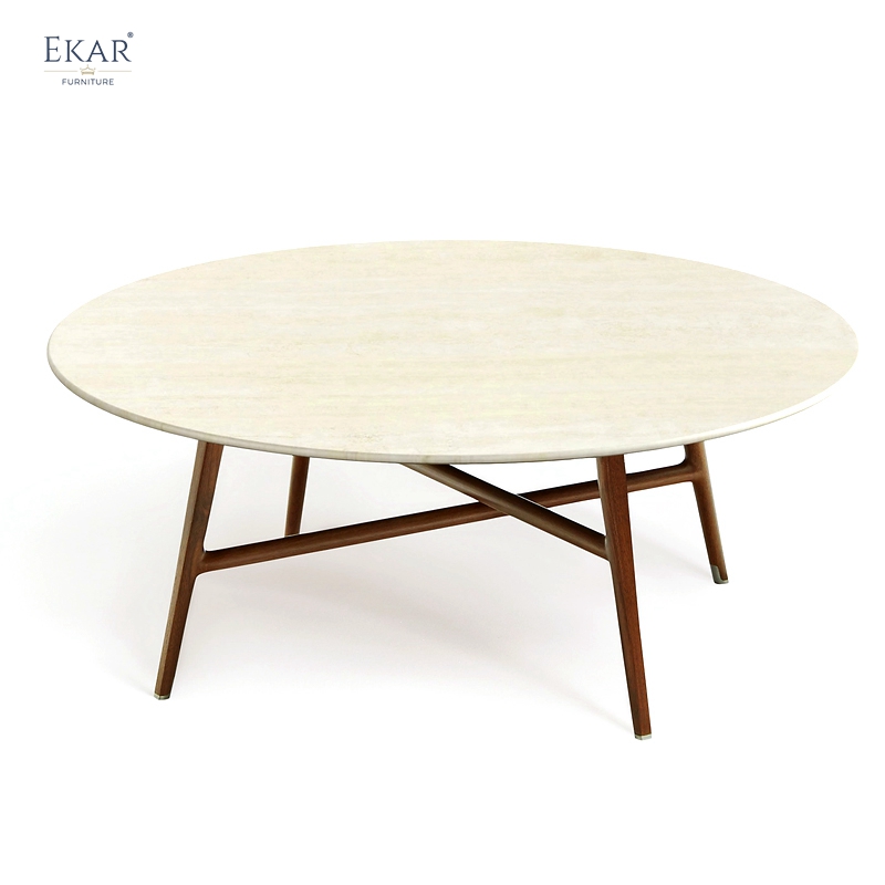 EKAR Novara Coffee Table | Top-Luxury Stone Top & Solid Wood Frame – Elegance for Premium Living Spaces