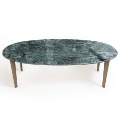 EKAR Lira Round Dining Table | Top-Luxury Natural Marble Top & Leather-Wrapped Legs
