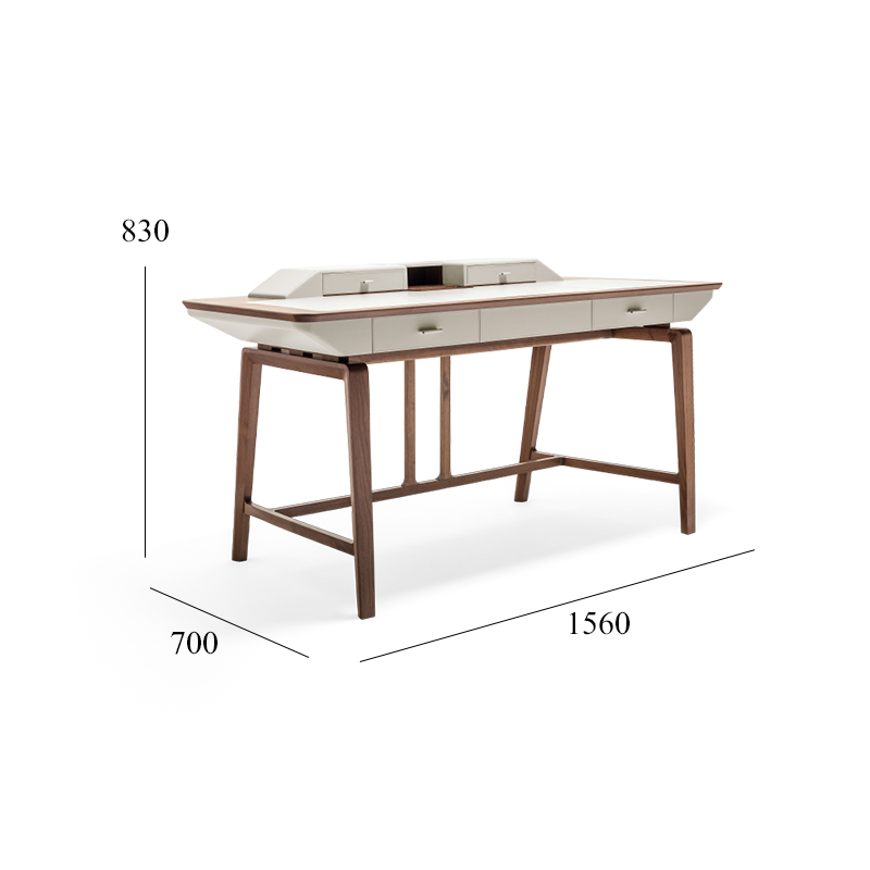 EKAR Thalia Writing Desk | Top-Luxury Solid Wood & Leather Fusion Design