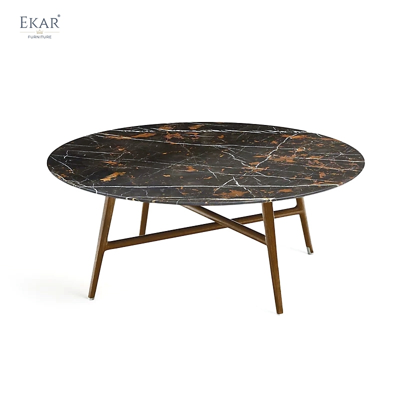 EKAR Novara Coffee Table | Top-Luxury Stone Top & Solid Wood Frame – Elegance for Premium Living Spaces