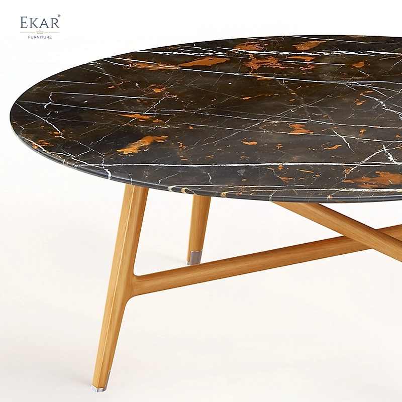 EKAR Novara Coffee Table | Top-Luxury Stone Top & Solid Wood Frame – Elegance for Premium Living Spaces