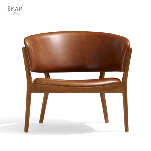 EKAR Aria Lounge Chair | Top-Luxury Solid Wood with Leather/Fabric Options