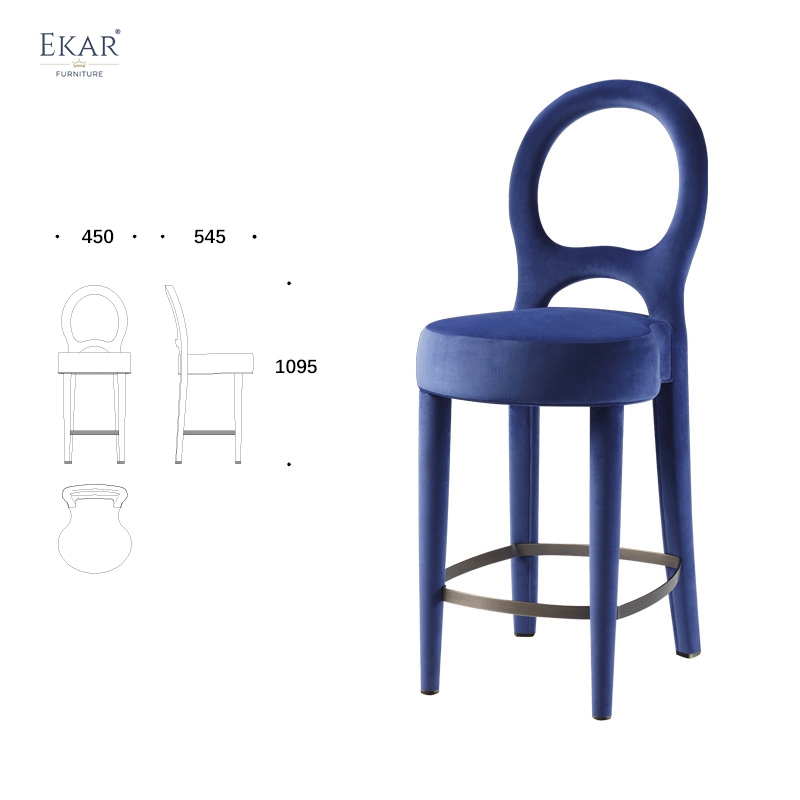 EKAR "Zenith" Modern Upholstered Bar Stool - Designer Restaurant Furniture