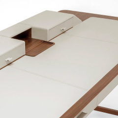 EKAR Thalia Writing Desk | Top-Luxury Solid Wood & Leather Fusion Design