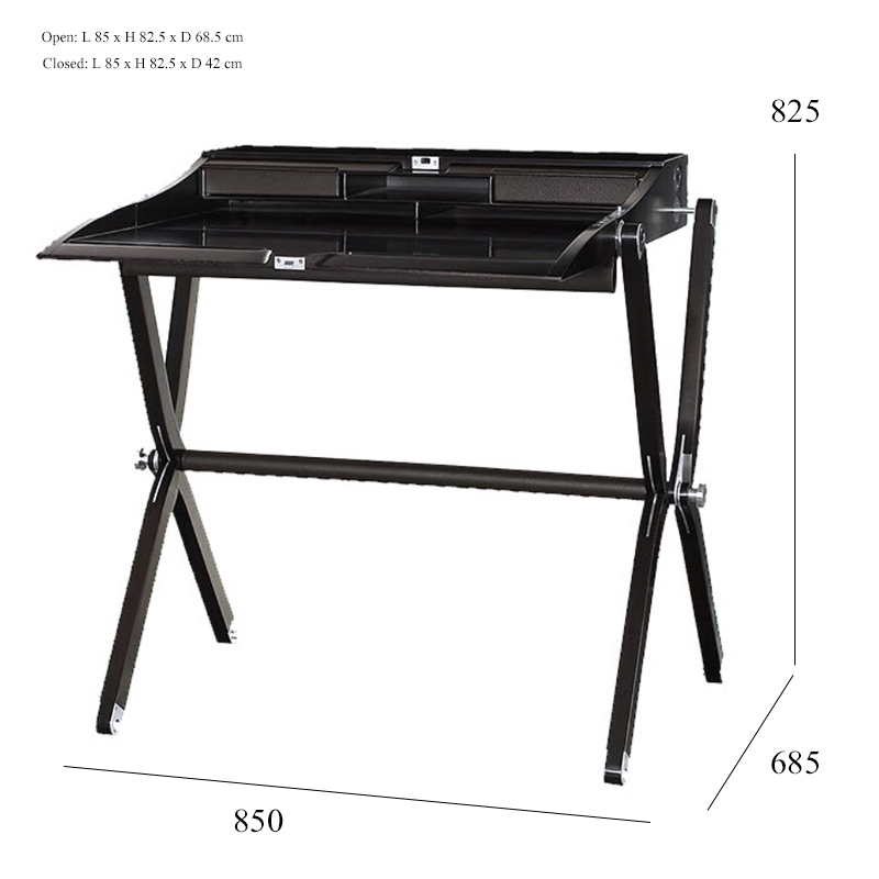 EKAR Seraphina Writing Desk | Top-Luxury Solid Wood with Leather & Metal Accents
