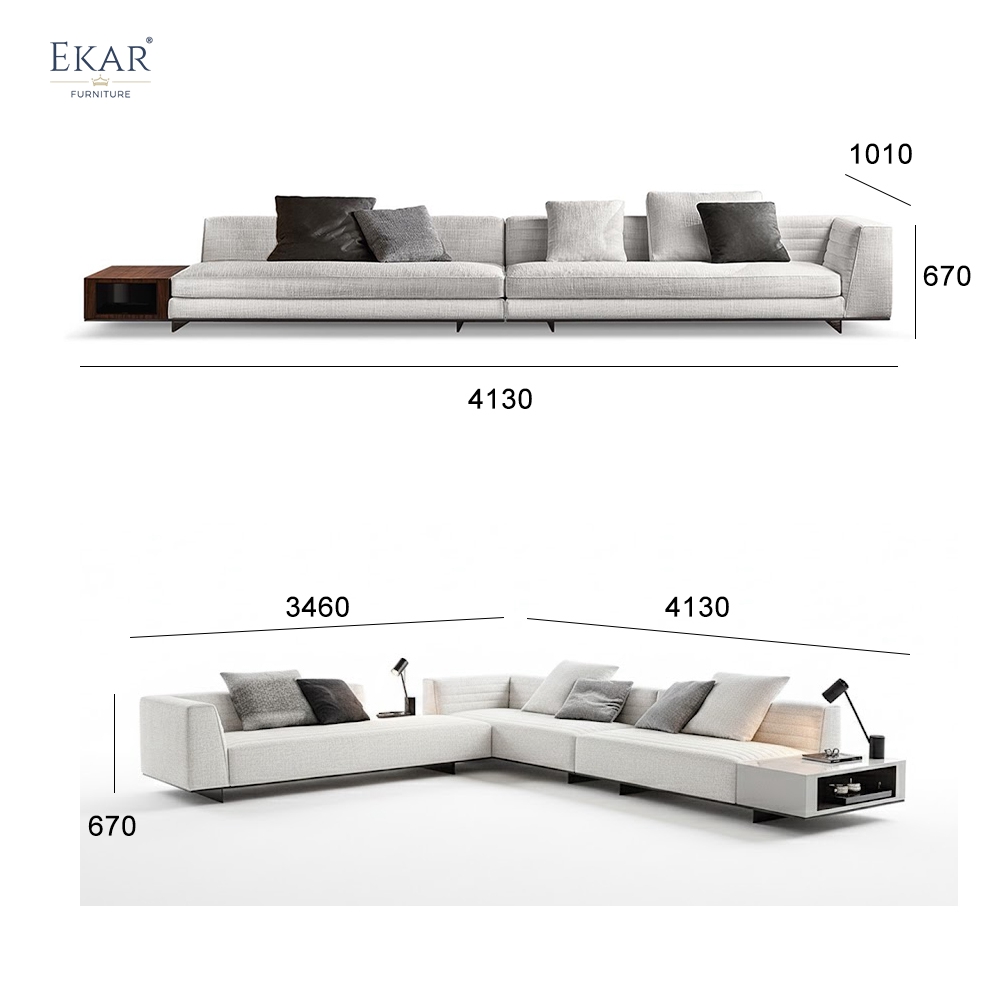 Metal Frame Single-Arm Modular Sofa Customizable Comfort and Style