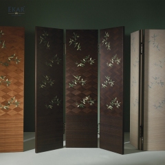 EKAR "Opus" Designer Folding Screen - Luxury Wood Veneer Living Room Furniture