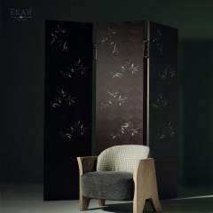 EKAR "Opus" Designer Folding Screen - Luxury Wood Veneer Living Room Furniture