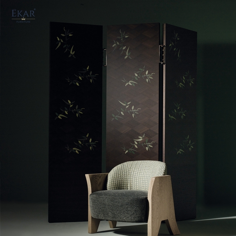 EKAR "Opus" Designer Folding Screen - Luxury Wood Veneer Living Room Furniture