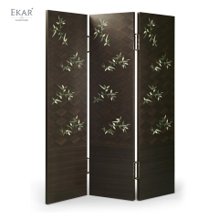 EKAR "Opus" Designer Folding Screen - Luxury Wood Veneer Living Room Furniture