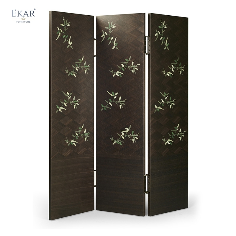 EKAR "Opus" Designer Folding Screen - Luxury Wood Veneer Living Room Furniture