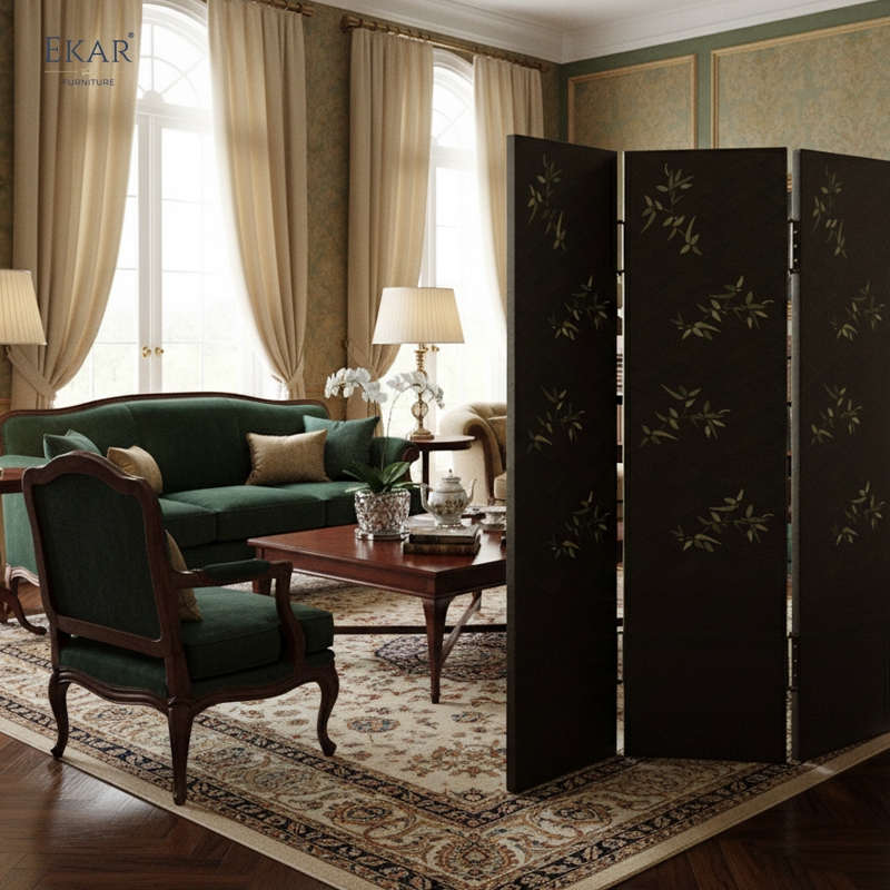 EKAR "Opus" Designer Folding Screen - Luxury Wood Veneer Living Room Furniture