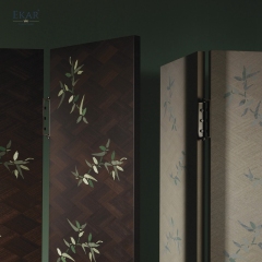 EKAR "Opus" Designer Folding Screen - Luxury Wood Veneer Living Room Furniture