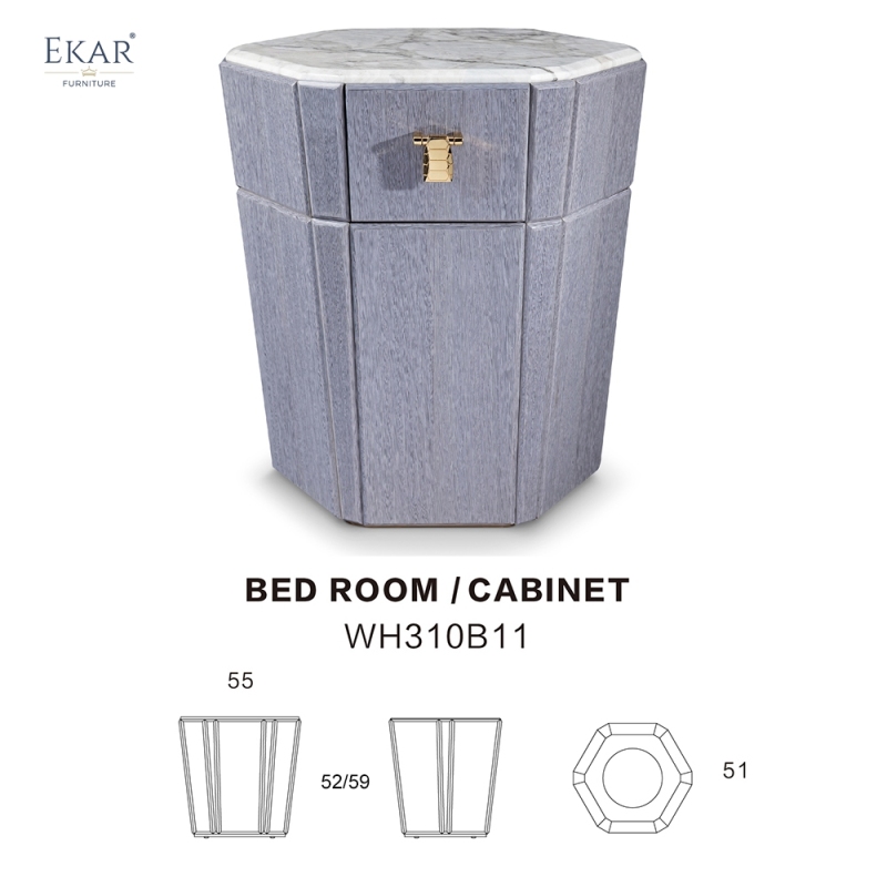 Irregular design marble bedroom bedside table