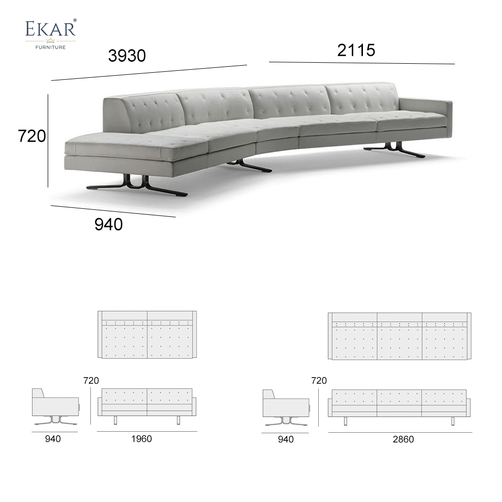 EKAR "Stratos" Modern Minimalist Modular Sofa - Luxury Living Room Furniture