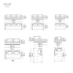 EKAR "Vantage" Modern Minimalist Sofa - Luxury Quilted Living Room Furniture
