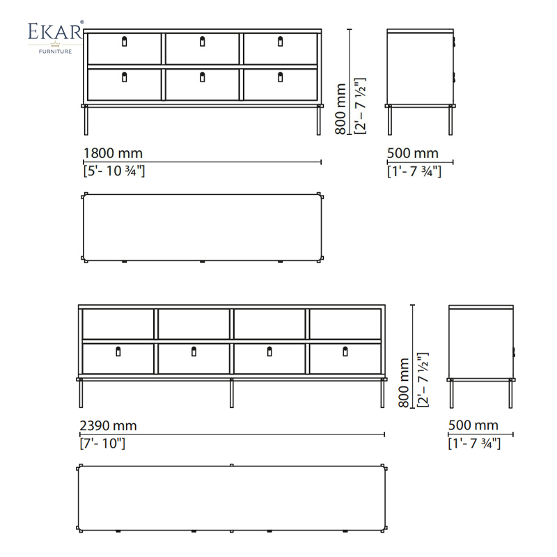Modern Wood TV Cabinet – Sleek Metal Legs and Ample Storage Design