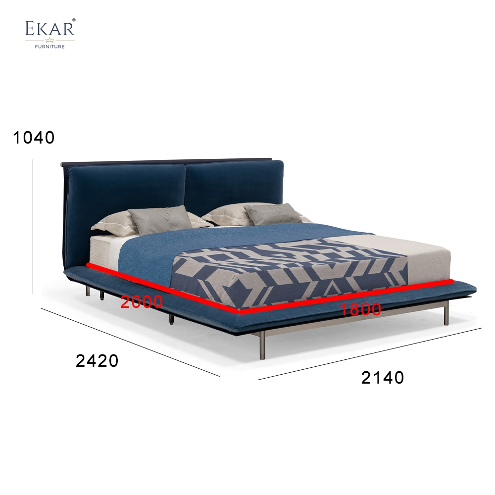 Sleek Black Stainless Steel Bed – Modern Crystal Steel Bed Design for Bedroom by Ekar Furniture