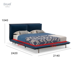 Sleek Black Stainless Steel Bed – Modern Crystal Steel Bed Design for Bedroom by Ekar Furniture