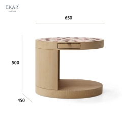 EKAR Artistic Side Table with Cat Inlay​