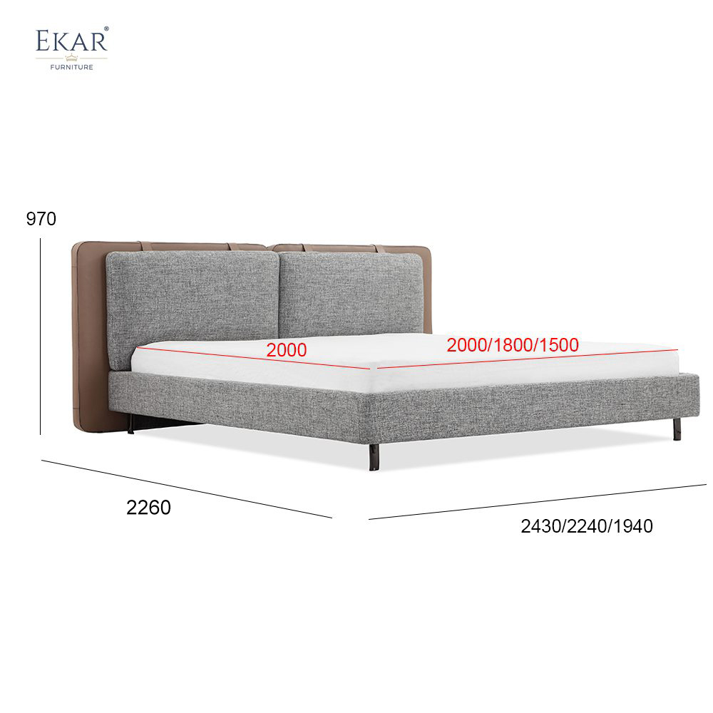 EKAR Panel Luxury Upholstered Bed | Modern Minimalist Bedroom Bed Frame | EKAR FURNITURE