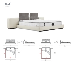 Extend Floating Platform Bed with Integrated Side Table | Modern Minimalist Bedroom Furniture | EKAR FURNITUR