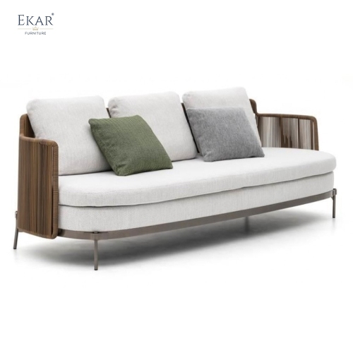 EKAR "Marina" Modern Woven Outdoor Sofa – Luxury Weather-Resistant Outdoor Furniture