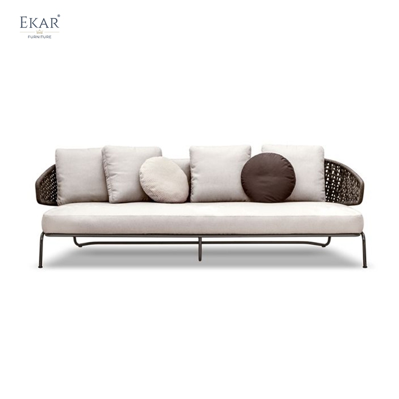 Modern Lounge Ourdoor Sofas with Metal Legs Luxury Outdoor Furniture