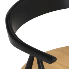 EKAR Elara Two-Tone Minimalist Solid Wood Dining Armchair with Natural Seat