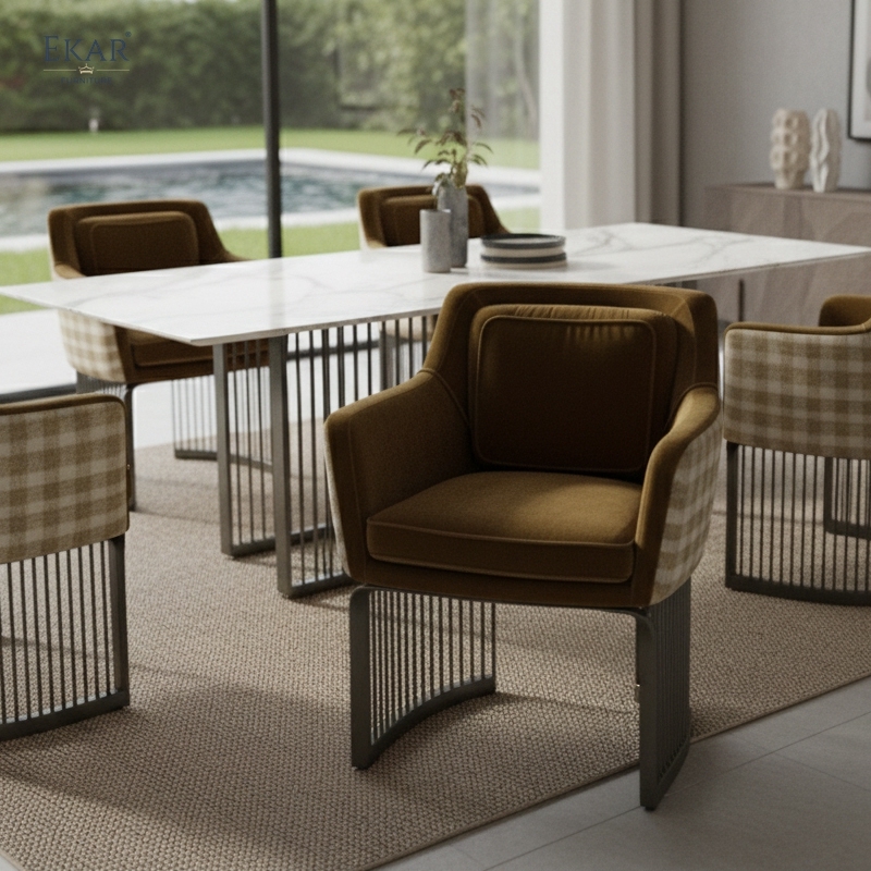 Savanna Luxe Ribbed Dining Chair – Modern Sculptural Dining Room Furniture