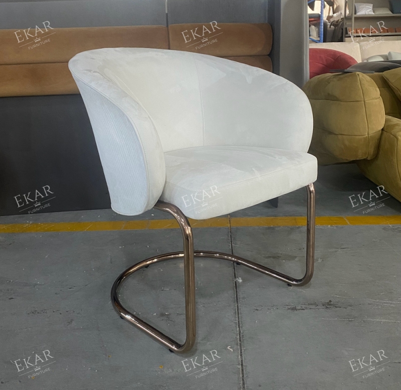 Modern dining chair champagne gold metal base dining chair
