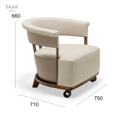EKAR Glide Chair – Rolling Lounge Chair for Living Rooms & Offices