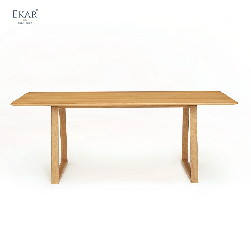 EKAR Solara Long Dining Table | Top-Luxury Solid Wood (Fabric/Leather Base Optional)