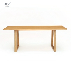 EKAR Solara Long Dining Table | Top-Luxury Solid Wood (Fabric/Leather Base Optional)
