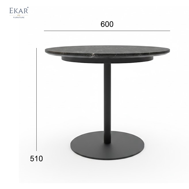 Vesper Minimalist Stone Top Outdoor Side Table – Luxury Modern Exterior Furniture