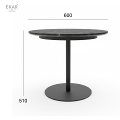Vesper Minimalist Stone Top Outdoor Side Table – Luxury Modern Exterior Furniture
