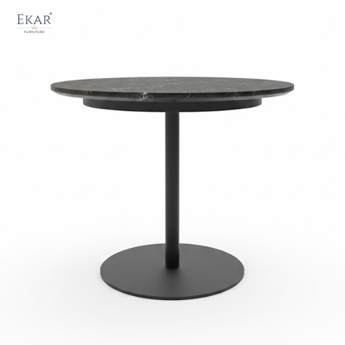 Vesper Minimalist Stone Top Outdoor Side Table – Luxury Modern Exterior Furniture