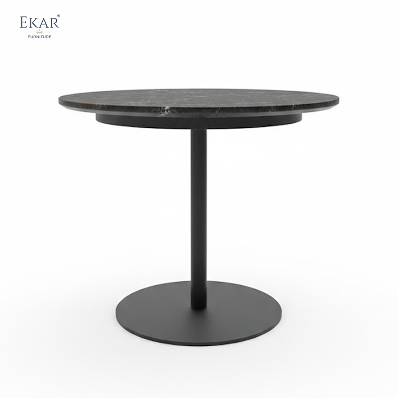 Vesper Minimalist Stone Top Outdoor Side Table – Luxury Modern Exterior Furniture