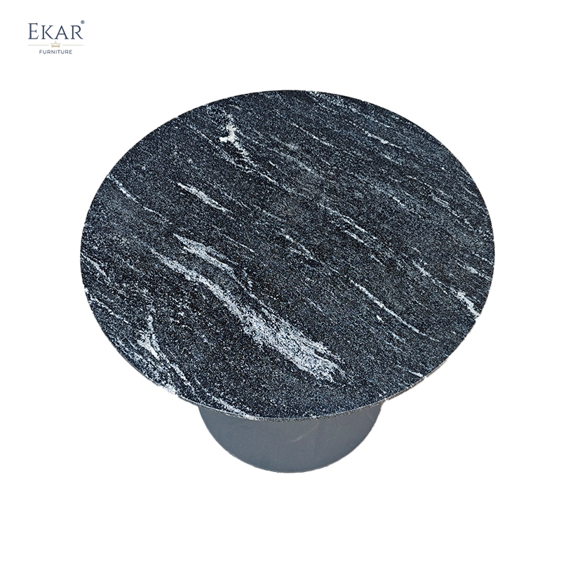 Vesper Minimalist Stone Top Outdoor Side Table – Luxury Modern Exterior Furniture