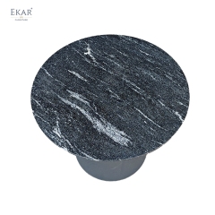 Vesper Minimalist Stone Top Outdoor Side Table – Luxury Modern Exterior Furniture