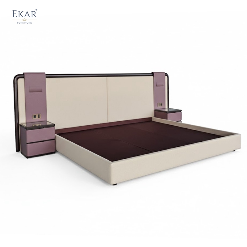 Modern Wide-Headboard Bed with LED Lighting | Luxury Bedroom Furniture | EKAR FURNITURE