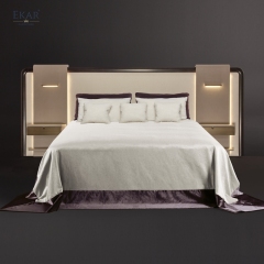 Modern Wide-Headboard Bed with LED Lighting | Luxury Bedroom Furniture | EKAR FURNITURE