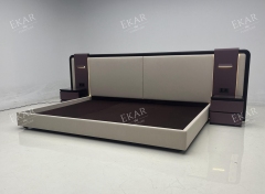 Modern Wide-Headboard Bed with LED Lighting | Luxury Bedroom Furniture | EKAR FURNITURE