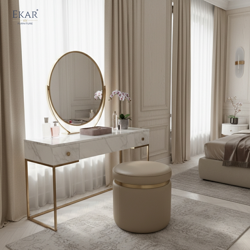 Modern Vanity Stool | Luxury Dressing Stool for Bedroom | EKAR FURNITURE