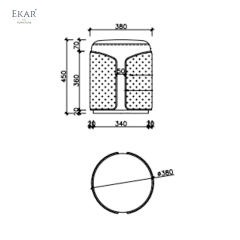 Modern Luxury Vanity Stool | Designer Dressing Ottoman | EKAR FURNITURE