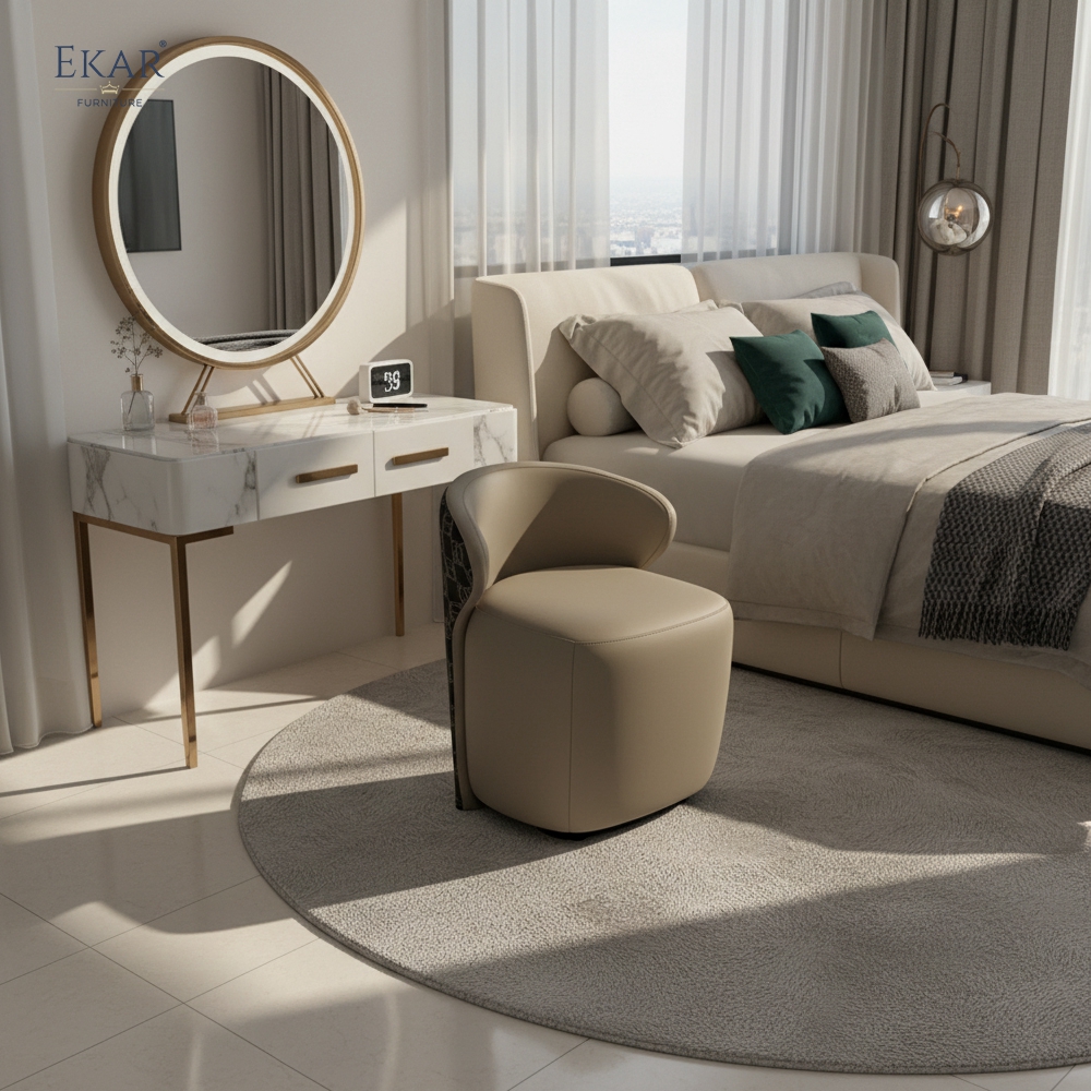 Modern Luxury Vanity Stool | Designer Dressing Chair | EKAR FURNITURE