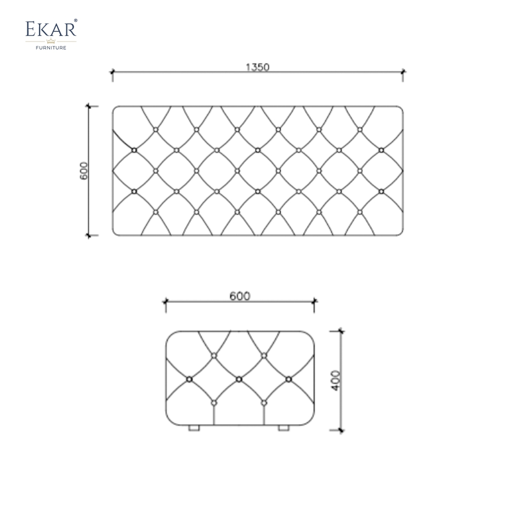 Modern Luxury Tufted Bed End Bench | High-End Bedroom Furniture | EKAR FURNITURE