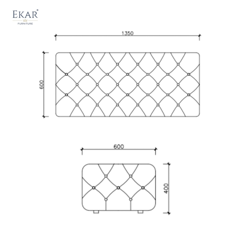 Modern Luxury Tufted Bed End Bench | High-End Bedroom Furniture | EKAR FURNITURE