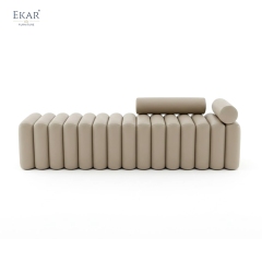 Modern Luxury Bed End Bench | Fluted Upholstered Bedroom Seating | EKAR FURNITURE