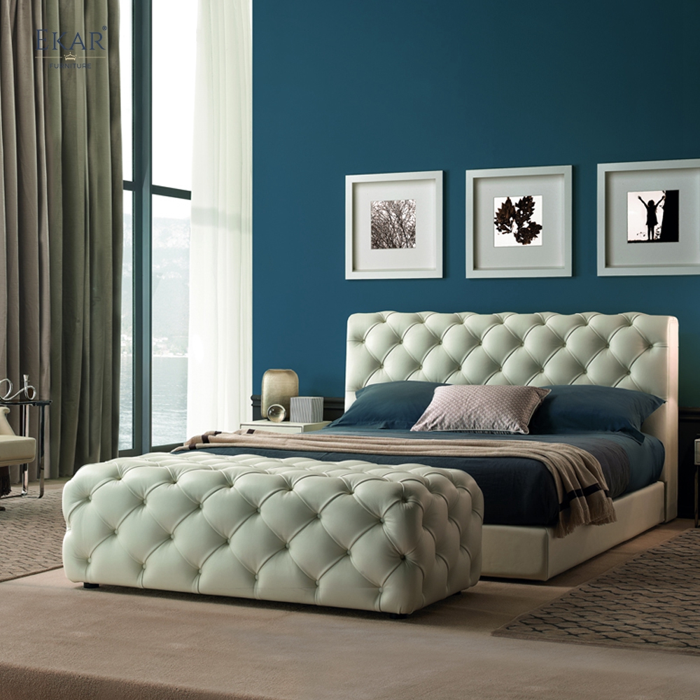 Modern Luxury Tufted Bed End Bench | High-End Bedroom Furniture | EKAR FURNITURE